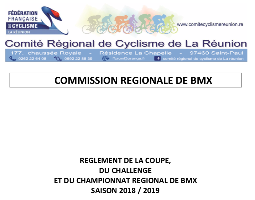 Règlement BMX saison 2018/2019