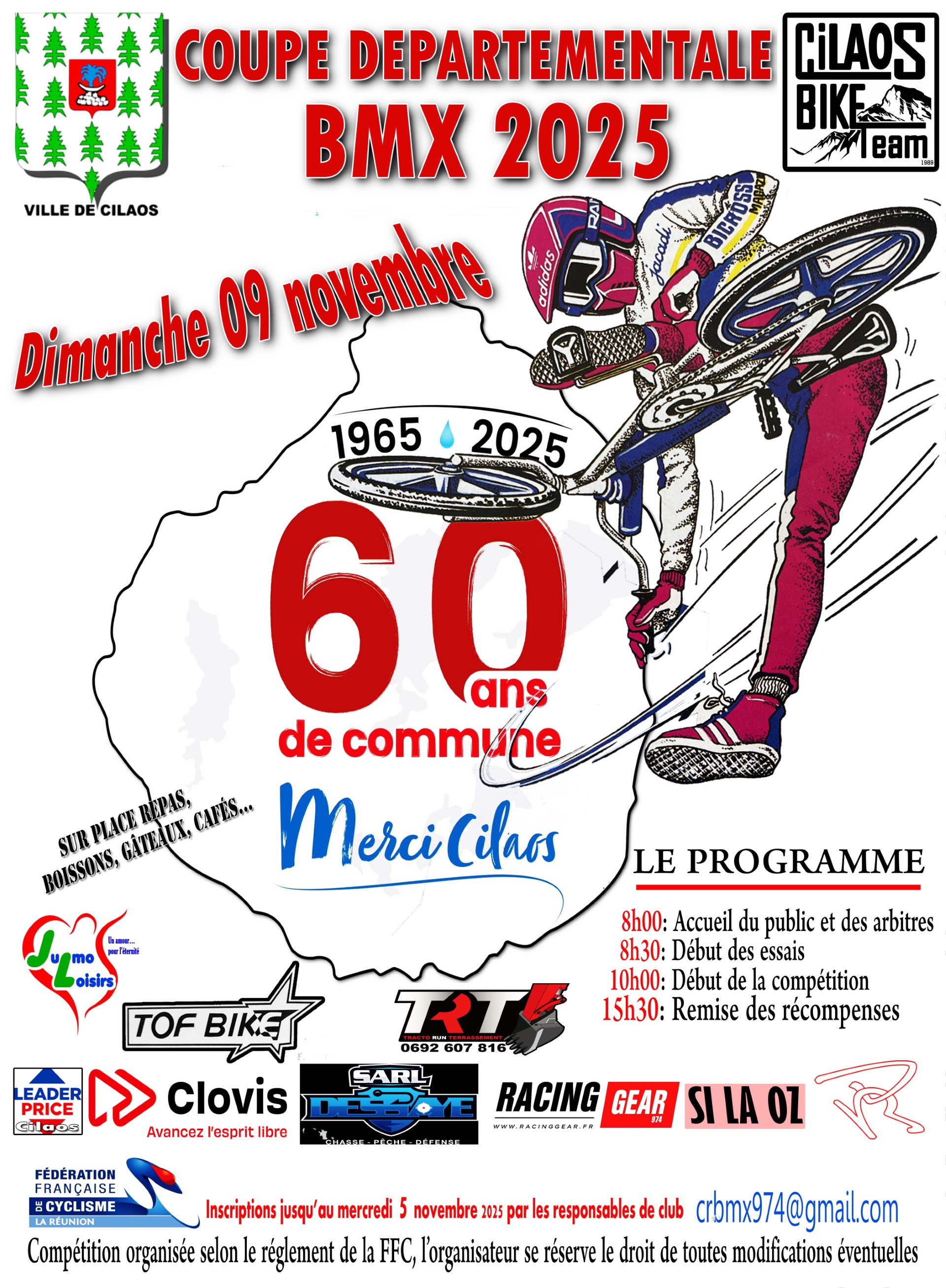 Le programme de la manche 4 organise par le Cilaos Bike Team