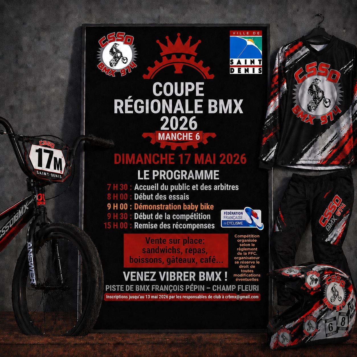 Affiche M6 CSSD BMX 974 - Coupe R�gionale 2026